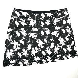 Tranquility Womens Mini Skort Skirt Stretch Waist Black White Small